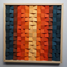 Load image into Gallery viewer, Gradient colour of sundown Modern Wooden pixel Wall sculpture.-Home Décor-Claymango.com
