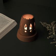 Load image into Gallery viewer, ARDHA handcrafted terracotta Tealight lamp (minimal & Contemporary) for your study table, dining table, side table from Festive collection-Terracotta-Claymango.com