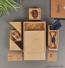 Load image into Gallery viewer, Assorted Gift hamper from Twofolds - 1 Lion Brooch +1 Best Man's bowtie + 1 lion cufflinks-Gift Box-Claymango.com