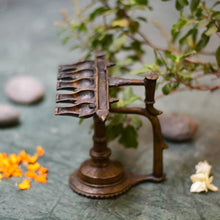 Load image into Gallery viewer, Handcrafted vintage brass diya lamp - 4.5 x 5.8 inches-Antiques-Claymango.com