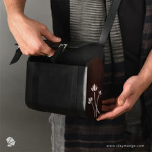 Load image into Gallery viewer, "Sarsez Lilly " Cross body | sling bag handcrafted in genuine nappa leather, Mother of pearl and premium wood.-Bags-Claymango.com