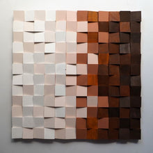 Load image into Gallery viewer, chocolate colour gradient Modern Wooden pixel Wall sculpture.-Home Décor-Claymango.com