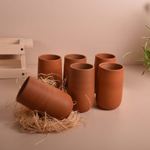 Load image into Gallery viewer, Set of 6 Terracotta clay handmade glasses-Terracotta-Claymango.com
