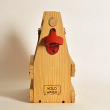 Load image into Gallery viewer, Weekend essential Wooden Beer Crate / Beer carrier with bottle opener- White wood-Bar Accessories-Claymango.com