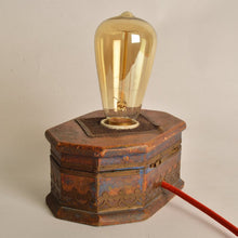 Load image into Gallery viewer, vintage wooden small chest lamp + Edison BULB-Lamp-Claymango.com
