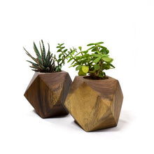 Load image into Gallery viewer, Faceted Cube Wooen Planter-Home Décor-Claymango.com
