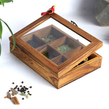 Load image into Gallery viewer, Teak wood Masala box/Tea bag box from Chidaiya collection.-Kitchen Accessories-Claymango.com
