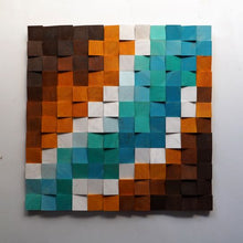 Load image into Gallery viewer, River Colour abstract Modern Wooden pixel Wall sculpture.-Home Décor-Claymango.com
