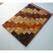 Load image into Gallery viewer, Nature wood and brown colour Stained Modern Wooden pixel Wall sculpture.-Home Décor-Claymango.com
