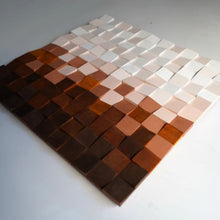 Load image into Gallery viewer, chocolate colour gradient Modern Wooden pixel Wall sculpture.-Home Décor-Claymango.com