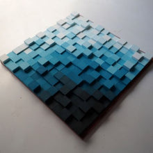 Load image into Gallery viewer, Deep Sea Gradient colour Modern Wooden pixel Wall sculpture.-Home Décor-Claymango.com