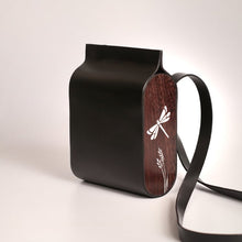 Load image into Gallery viewer, "Pracheeka mini " compact Cross body | sling bag handcrafted in genuine nappa leather, Mother of pearl and premium wood.-Bags-Claymango.com