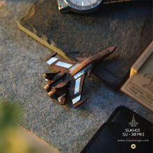 Load image into Gallery viewer, SUKHOI SU-30MKI Mother of Pearl Wooden Brooch - The Master - from Fighter jet collectible series