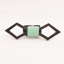 Load image into Gallery viewer, Unisex Dark wood triangular cut wooden bowtie - CLM003-Mens Accessories-Claymango.com
