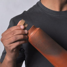 Load image into Gallery viewer, Set of 4 - HandmadeTerracotta Earthen Clay Bottle - 800ml with wooden lid and cork-Terracotta-Claymango.com