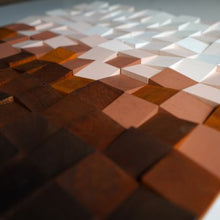 Load image into Gallery viewer, chocolate colour gradient Modern Wooden pixel Wall sculpture.-Home Décor-Claymango.com