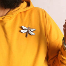 Load image into Gallery viewer, Dragonfly(White MOP) - Handcrafted Mother Of Pearl Inlaid brooch from Seafret collection.(Basic)-Mens Accessories-Claymango.com
