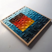 Load image into Gallery viewer, Gradient colour of sky and sunset Modern Wooden pixel Wall sculpture.-Home Décor-Claymango.com