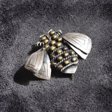 Load image into Gallery viewer, Honeybee brooch - Â 92.5 Sterling Silver, Brass globules.-Jewellery-Claymango.com
