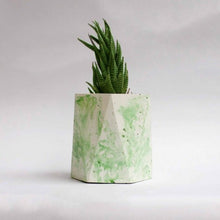 Load image into Gallery viewer, Paradox Hexagon Green Cement Planter/Vase/Flower Pot/Home Decor-Home Décor-Claymango.com
