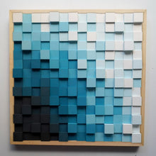 Load image into Gallery viewer, Deep Sea Gradient colour Modern Wooden pixel Wall sculpture.-Home Décor-Claymango.com