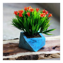 Load image into Gallery viewer, Paradox Origami Blue/Black Cement Planter/Vase/Flower Pot/Home Decor-Home Décor-Claymango.com