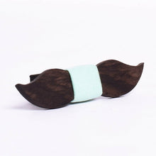 Load image into Gallery viewer, Small mustache Teal plain unisex Bowtie-Mens Accessories-Claymango.com