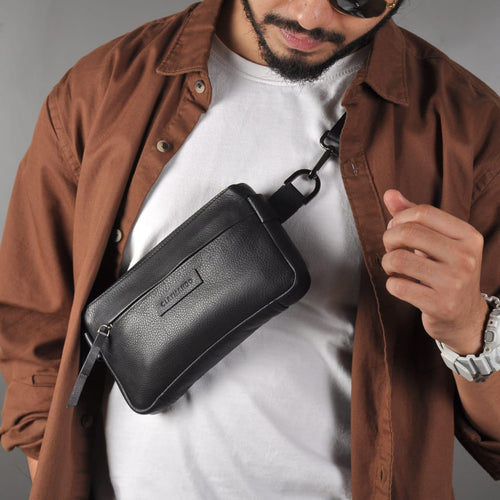 Saghen _UNISEX _Sleek and compact _ Fanny pack | cross body bag _ handcrafted out of genuine leather-Bags-Claymango.com