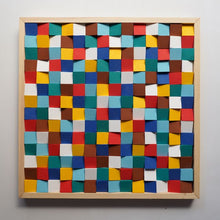 Load image into Gallery viewer, Multi colour Modern Wooden pixel Wall sculpture, Abstract wood painting wall artworks-Home Décor-Claymango.com