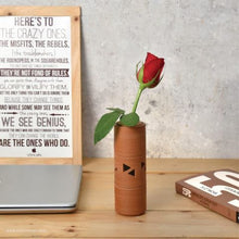 Load image into Gallery viewer, Unique Handmade glass tube Terracotta (clay) Table Top Planter for your workstation Hand cut.-Terracotta-Claymango.com