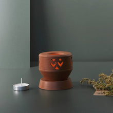 Load image into Gallery viewer, KOLASA Handcrafted terracotta Tealight lamp (minimal & Contemporary) for your study table, dining table, side table from Festive collection-Terracotta-Claymango.com