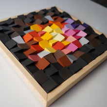 Load image into Gallery viewer, Fire colour Modern Wooden pixel Wall sculpture, Abstract wood painting wall artworks-Home Décor-Claymango.com