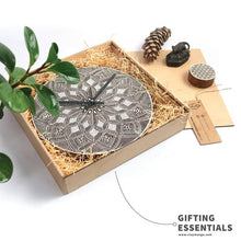 Load image into Gallery viewer, UNIQUE HANDCARVED WOODEN BLOCK WALL CLOCK for home ,Office ,Kitchen ,Bedroom- wooden box gift ready pack-Gift Box-Claymango.com