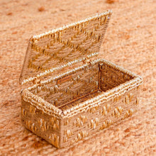 Load image into Gallery viewer, Nihaar Jute &amp; Gold Box - Sirohi - Colour_Gold, Colour_Jute Beige, Purpose_Home Accessory, Purpose_Storage, Rope Material_Natural Jute Fibre, Rope Material_Plastic Waste
