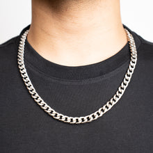 Load image into Gallery viewer, Cuban Neck Chain - 8mm - Satin Silver