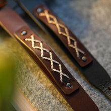 Load image into Gallery viewer, Kubek - Criss-Cross genuine leather wrist bands - Set of 3 (black+ Brown+ Olive)