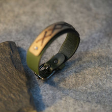 Load image into Gallery viewer, Kubek - Criss-Cross genuine leather wrist bands - Set of 2 (Brown+ Olive)
