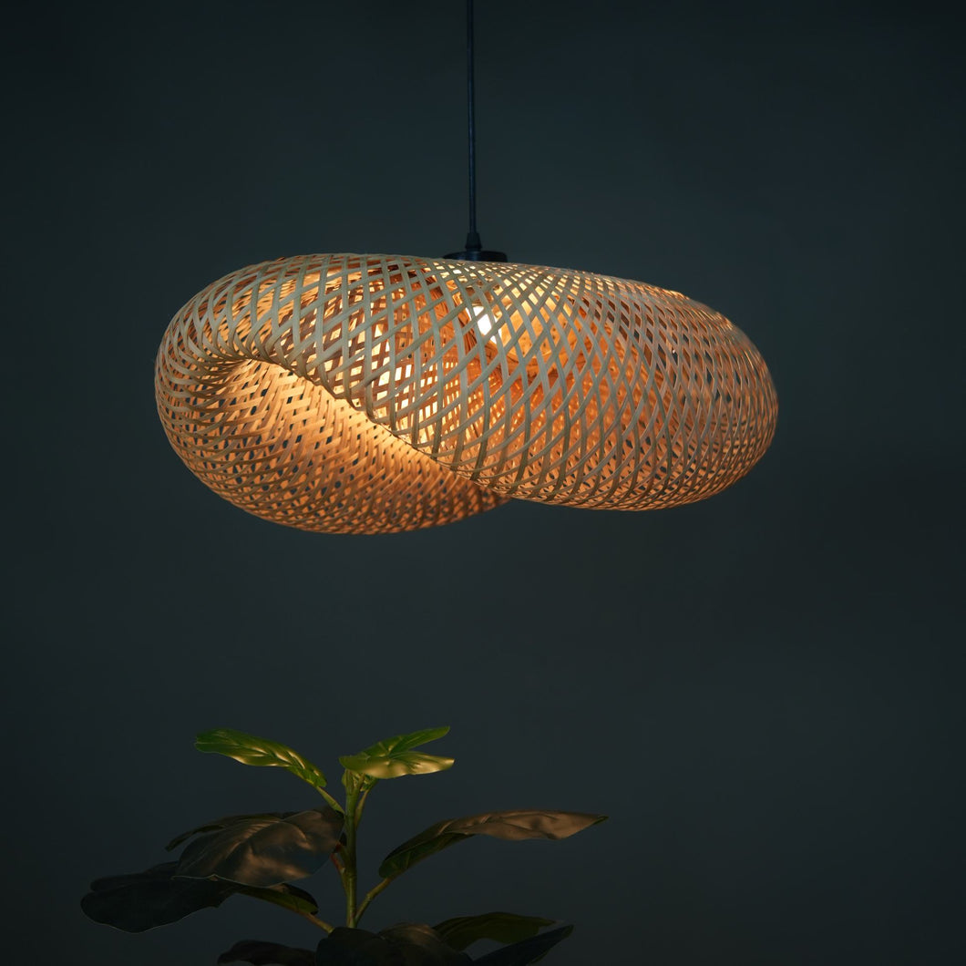 S Curve - Unique handmade Woven Hanging Pendant Light, Natural/Bamboo Pendant Light for Home restaurants and offices.