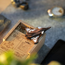 Load image into Gallery viewer, Dassault Rafale Mother of Pearl Wooden Brooch - from Fighter jet collectible series