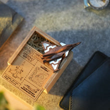 Load image into Gallery viewer, Dassault Rafale Mother of Pearl Wooden Brooch - from Fighter jet collectible series