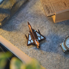 Load image into Gallery viewer, HAL TEJAS Mother of Pearl Wooden Brooch -from Fighter jet collectible series