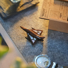 Load image into Gallery viewer, HAL TEJAS Mother of Pearl Wooden Brooch -from Fighter jet collectible series