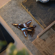 Load image into Gallery viewer, MIKOYAN MIG-29 Mother of Pearl Wooden Brooch -from Fighter jet collectible series