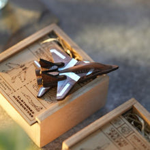 Load image into Gallery viewer, MIKOYAN MIG-29 Mother of Pearl Wooden Brooch -from Fighter jet collectible series