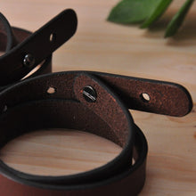 Load image into Gallery viewer, Kubek-Minimal genuine leather wrist bands two fold - set of 3 (Black+Tan+ Brown)
