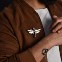 Load image into Gallery viewer, Dragonfly Brooch(White MOP) - Handcrafted Mother Of Pearl Inlaid brooch from Seafret collection.-Mens Accessories-Claymango.com