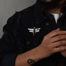 Load image into Gallery viewer, Dragonfly Brooch(White MOP) - Handcrafted Mother Of Pearl Inlaid brooch from Seafret collection.-Mens Accessories-Claymango.com