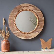 Load image into Gallery viewer, Solid Wood Earthy Round Wall Mirror