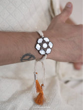 Load image into Gallery viewer, Sersez Mother of Pearl Multifunctional Rakhi with Silk yarn braiding(Rakhi+Brooch)