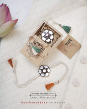 Load image into Gallery viewer, Sersez Mother of Pearl Multifunctional Rakhi( Rakhi + Brooch)
